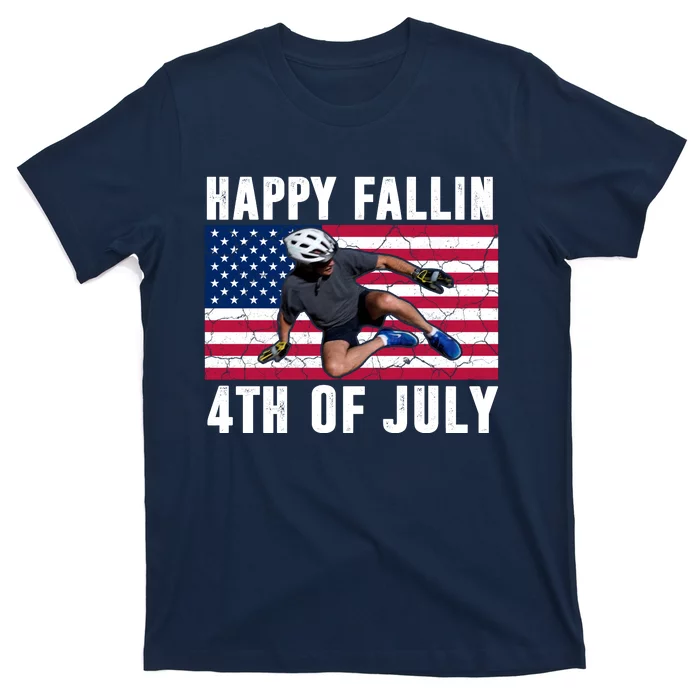 Happy Fallen 4th Of July Funny Joe Biden Bicycle T-Shirt