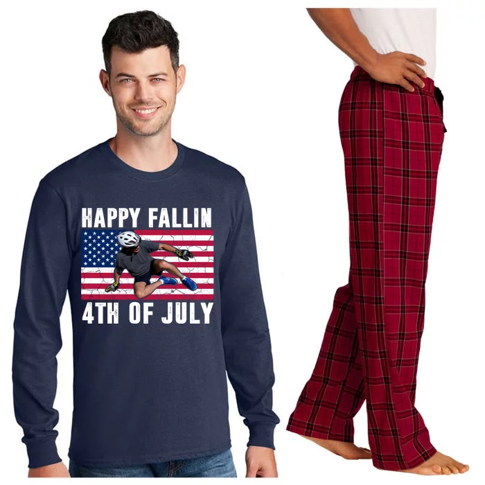 Happy Fallen 4th Of July Funny Joe Biden Bicycle Long Sleeve Pajama Set