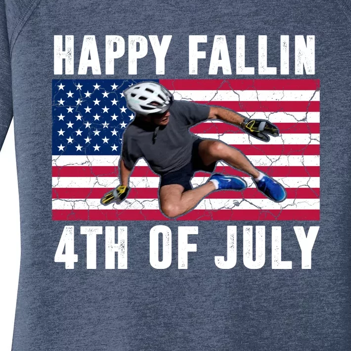 Happy Fallen 4th Of July Funny Joe Biden Bicycle Women's Perfect Tri Tunic Long Sleeve Shirt