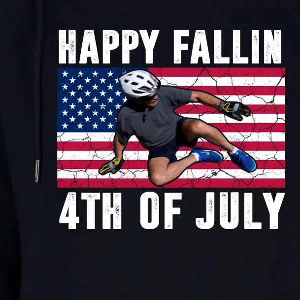 Happy Fallen 4th Of July Funny Joe Biden Bicycle Womens Funnel Neck Pullover Hood