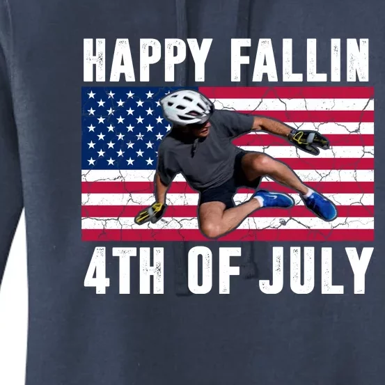 Happy Fallen 4th Of July Funny Joe Biden Bicycle Women's Pullover Hoodie