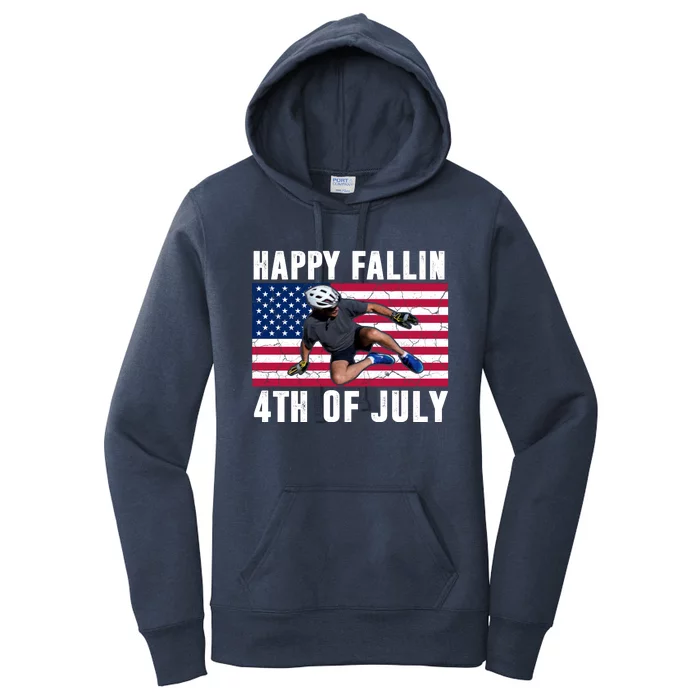 Happy Fallen 4th Of July Funny Joe Biden Bicycle Women's Pullover Hoodie