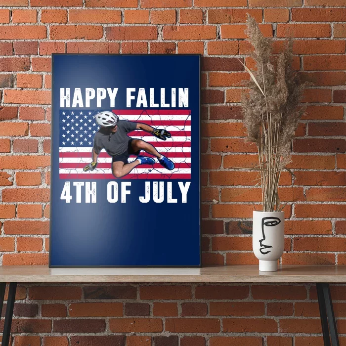 Happy Fallen 4th Of July Funny Joe Biden Bicycle Poster