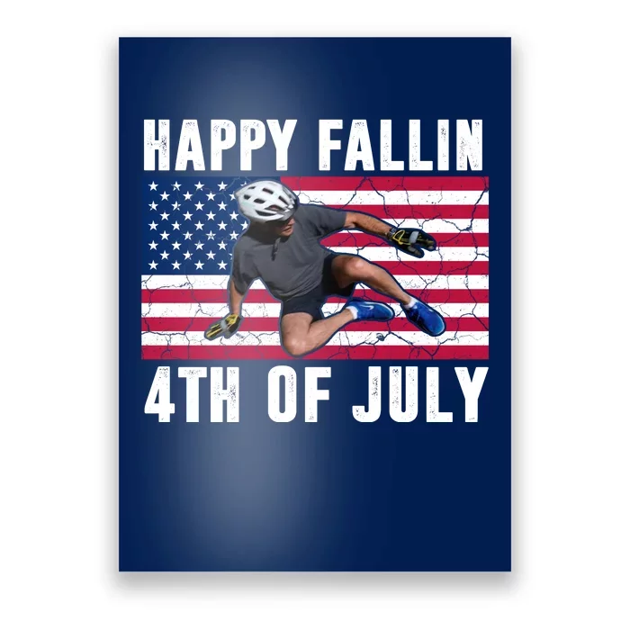 Happy Fallen 4th Of July Funny Joe Biden Bicycle Poster