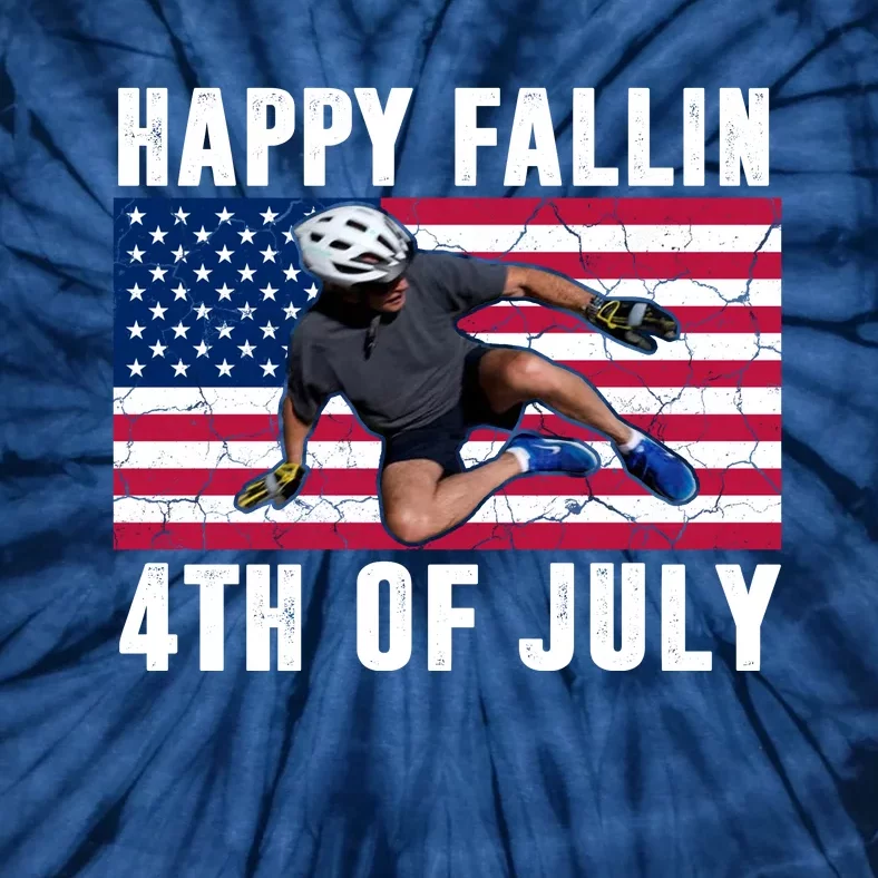 Happy Fallen 4th Of July Funny Joe Biden Bicycle Tie-Dye T-Shirt