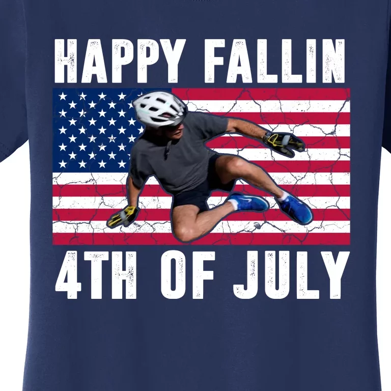 Happy Fallen 4th Of July Funny Joe Biden Bicycle Women's T-Shirt