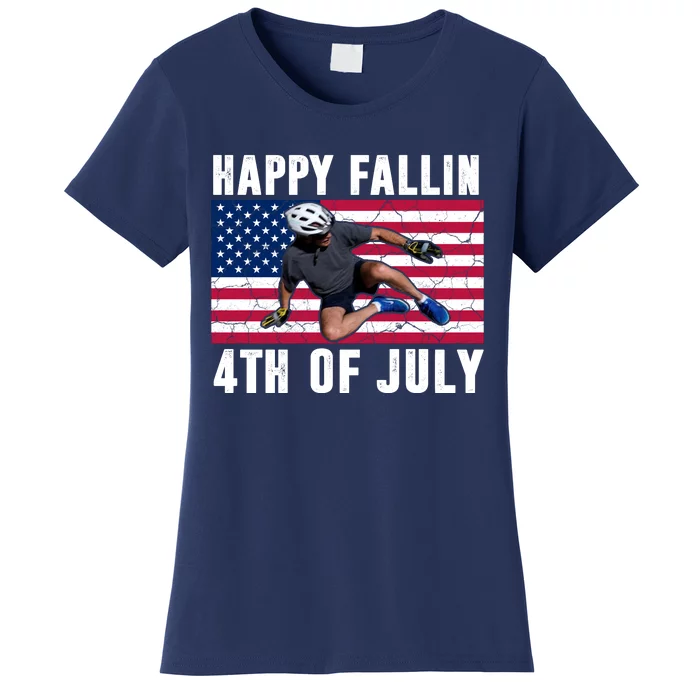 Happy Fallen 4th Of July Funny Joe Biden Bicycle Women's T-Shirt