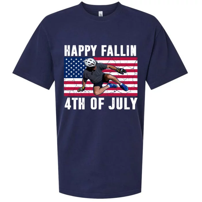 Happy Fallen 4th Of July Funny Joe Biden Bicycle Sueded Cloud Jersey T-Shirt