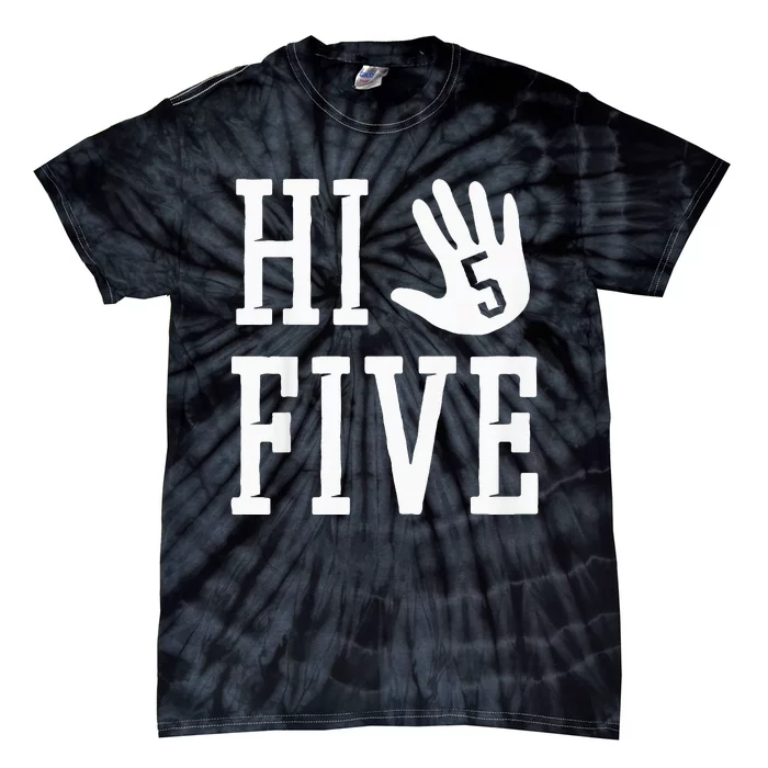 Hi Five 5 Years Old 5th Birthday Tie-Dye T-Shirt