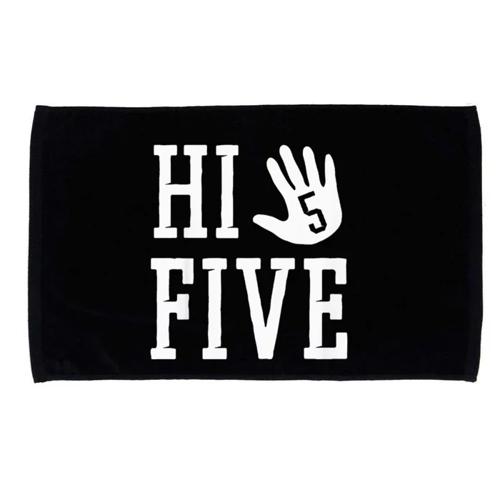 Hi Five 5 Years Old 5th Birthday Microfiber Hand Towel