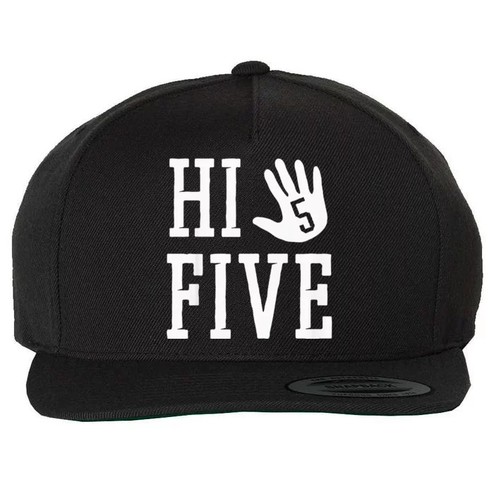 Hi Five 5 Years Old 5th Birthday Wool Snapback Cap