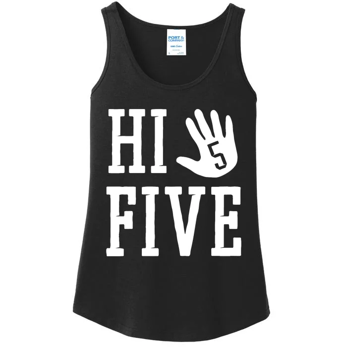 Hi Five 5 Years Old 5th Birthday Ladies Essential Tank