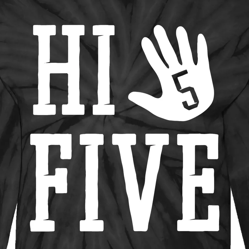 Hi Five 5 Years Old 5th Birthday Tie-Dye Long Sleeve Shirt