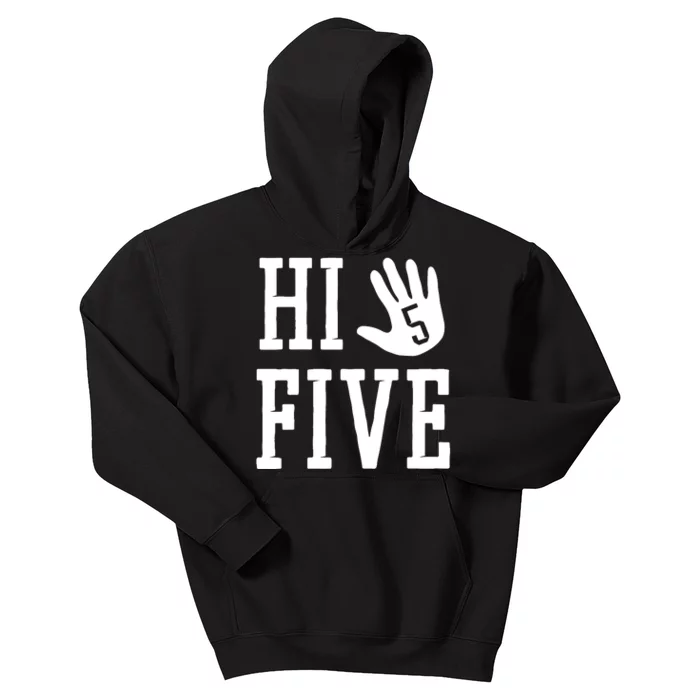 Hi Five 5 Years Old 5th Birthday Kids Hoodie