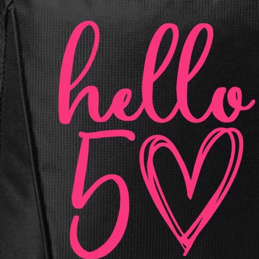 Hello Fifty 50th Birthday Big Pink Heart Gift City Backpack