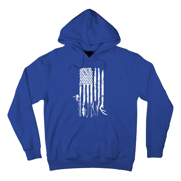 Hunting Fishing American Flag Patriotic Great Gift Hoodie