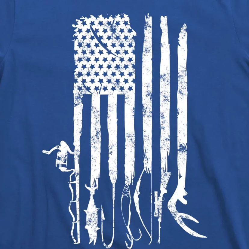 Hunting Fishing American Flag Patriotic Great Gift T-Shirt