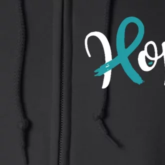 Hope For A Cure Ovarian Cancer Recovery Heal Cancer Awareness Month Full Zip Hoodie