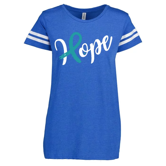 Hope For A Cure Ovarian Cancer Recovery Heal Cancer Awareness Month Enza Ladies Jersey Football T-Shirt