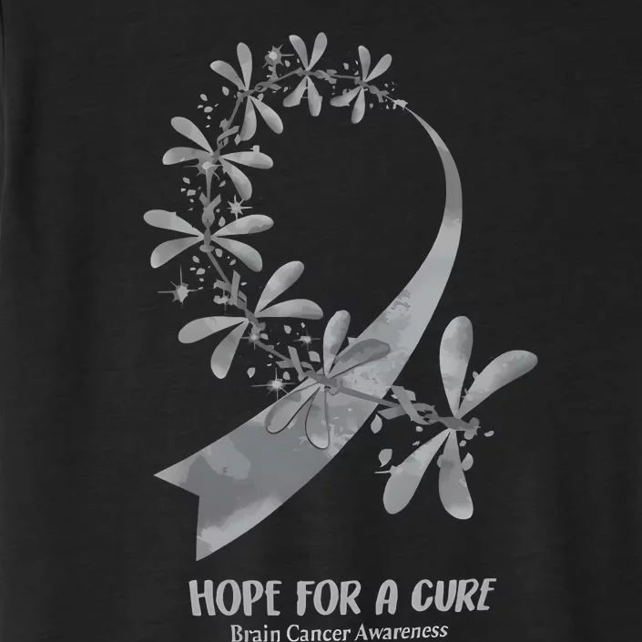 Hope For A Cure Brain Cancer Awareness Cancer Support Gray Ribbon ChromaSoft Performance T-Shirt