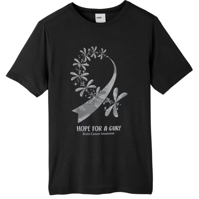 Hope For A Cure Brain Cancer Awareness Cancer Support Gray Ribbon ChromaSoft Performance T-Shirt