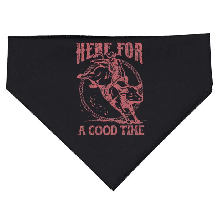 Here For A Good Time Cowboy Cowgirl Western Country Music USA-Made Doggie Bandana