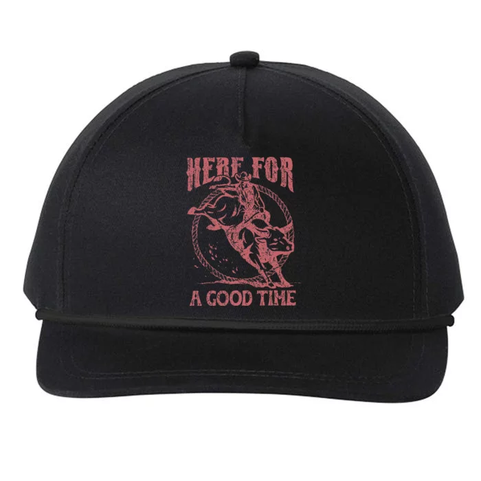 Here For A Good Time Cowboy Cowgirl Western Country Music Snapback Five-Panel Rope Hat