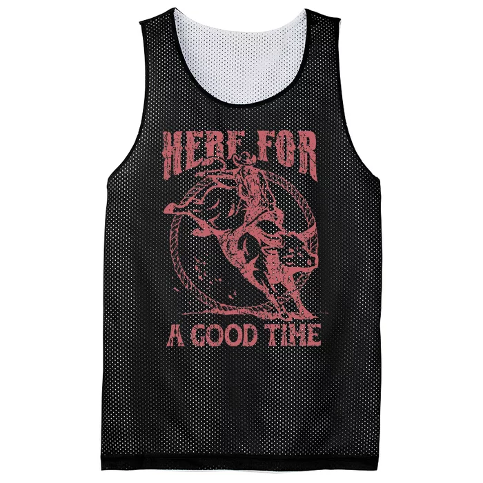 Here For A Good Time Cowboy Cowgirl Western Country Music Mesh Reversible Basketball Jersey Tank