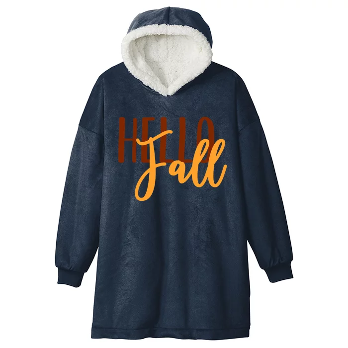 Hello Fall Autumn Lover Hooded Wearable Blanket