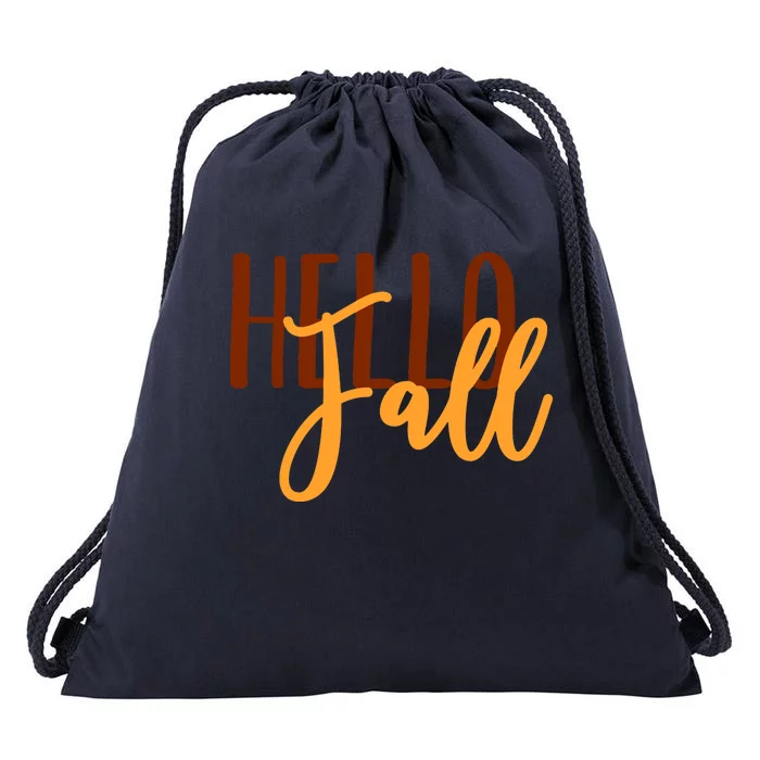 Hello Fall Autumn Lover Drawstring Bag