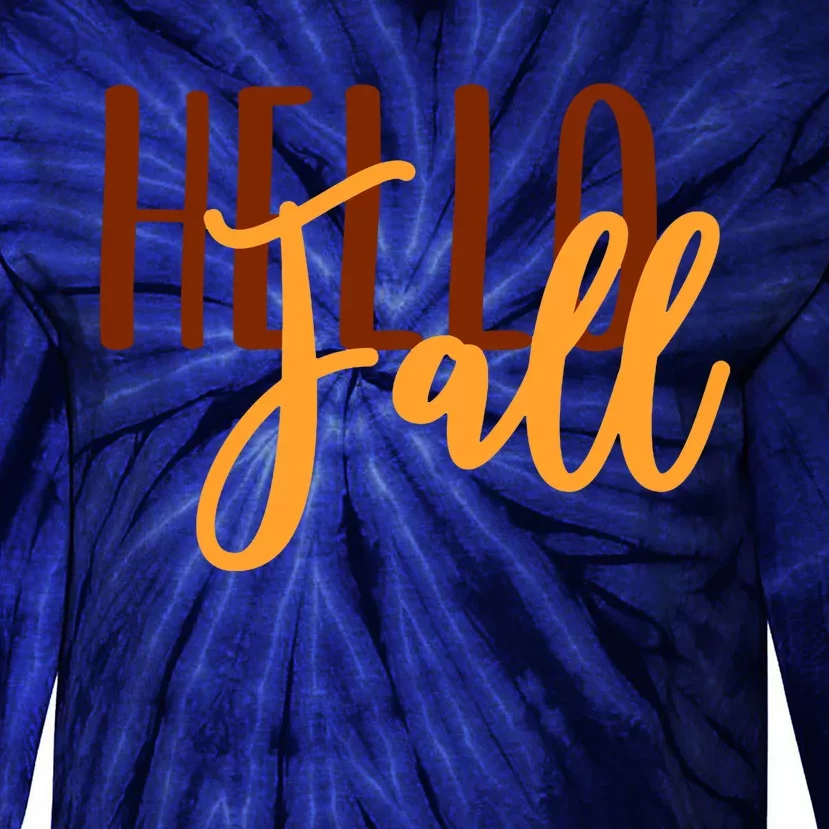 Hello Fall Autumn Lover Tie-Dye Long Sleeve Shirt