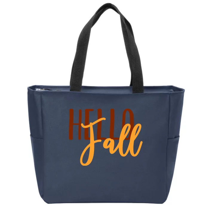 Hello Fall Autumn Lover Zip Tote Bag