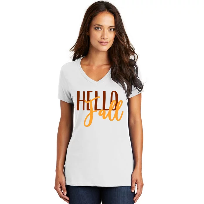 Hello Fall Autumn Lover Women's V-Neck T-Shirt