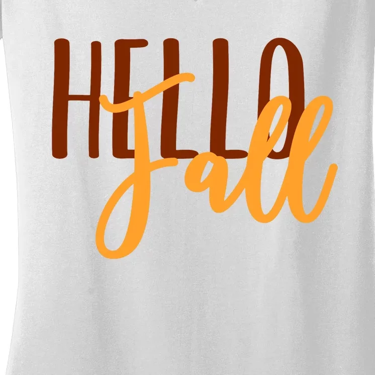 Hello Fall Autumn Lover Women's V-Neck T-Shirt