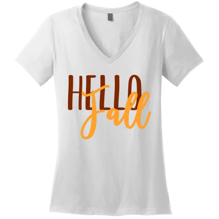 Hello Fall Autumn Lover Women's V-Neck T-Shirt