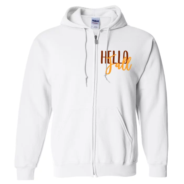 Hello Fall Autumn Lover Full Zip Hoodie