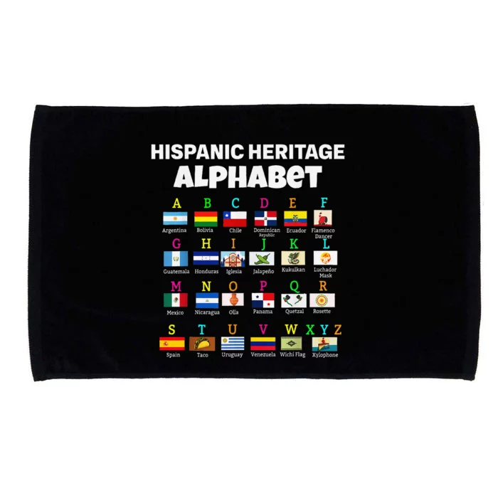 Hispanic Flag Alphabet For Teachers Educational Latin Flags Microfiber Hand Towel