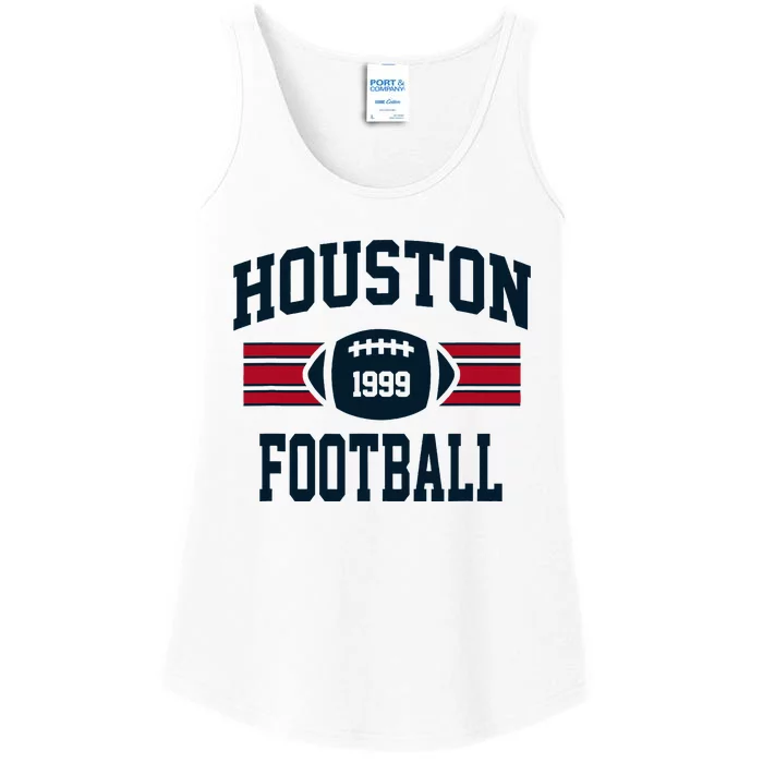 Houston Football Athletic Vintage Sports Team Fan Ladies Essential Tank