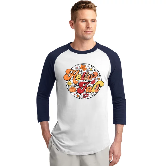 Hello Fall Autumn Season Lover Baseball Sleeve Shirt