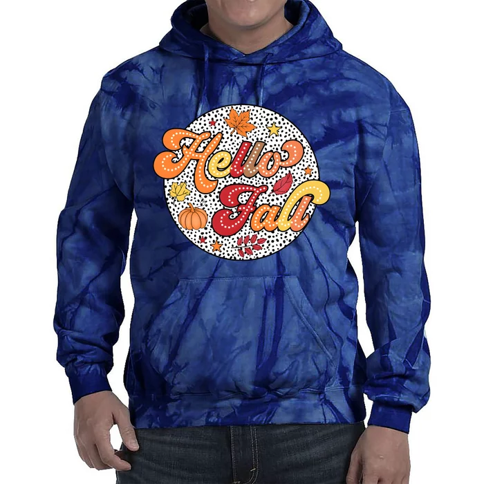 Hello Fall Autumn Season Lover Tie Dye Hoodie