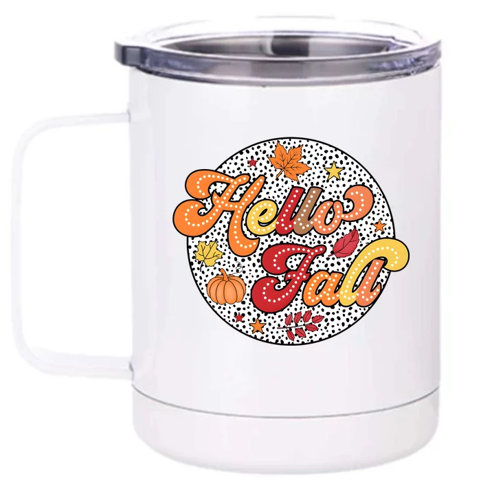 Hello Fall Autumn Season Lover Front & Back 12oz Stainless Steel Tumbler Cup