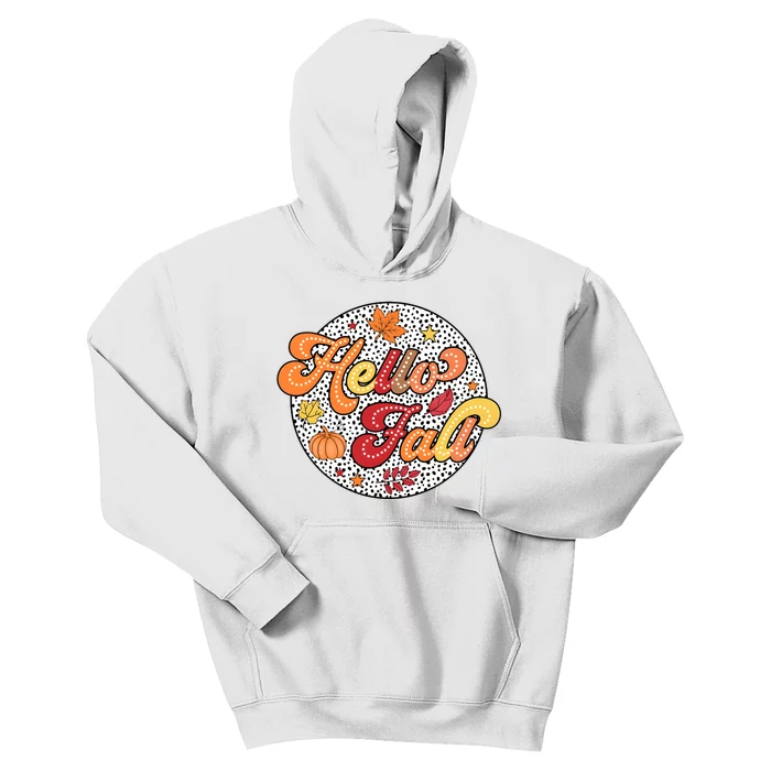 Hello Fall Autumn Season Lover Kids Hoodie