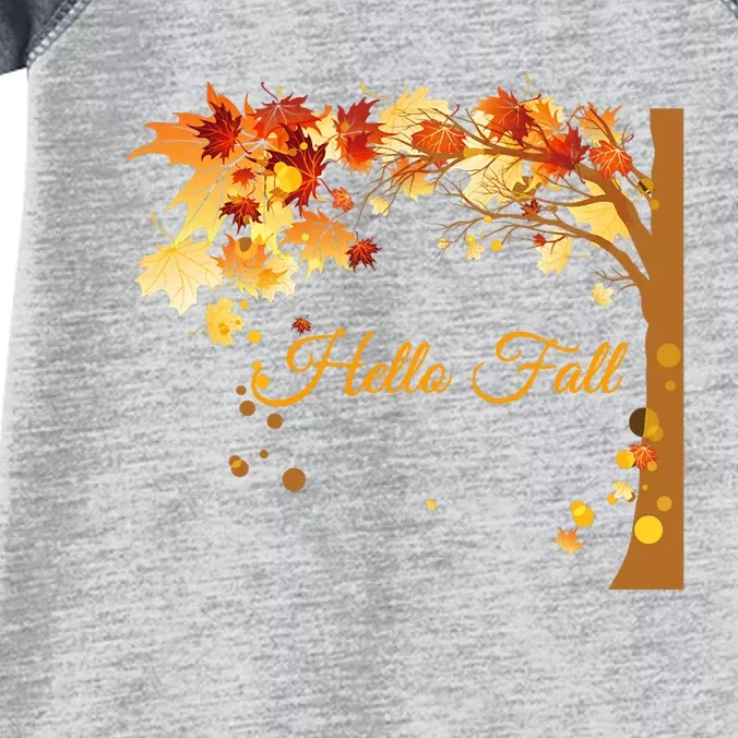 Hello Fall Autumn Halloween Leaves Foliage Infant Baby Jersey Bodysuit