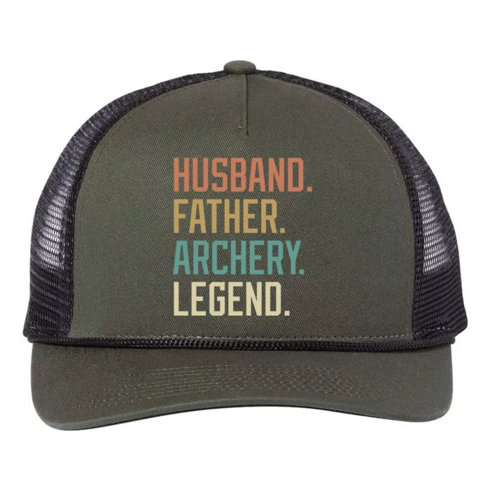 Husband Father Archery Legend Father's Day Birthday Cute Gift Retro Rope Trucker Hat Cap