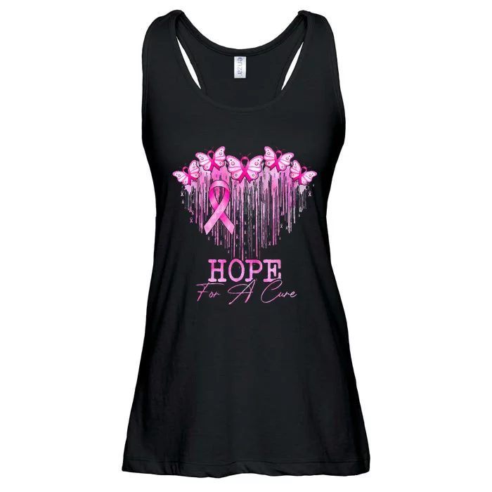 Hope For A Cure Pink Butterfly Breast Cancer Awareness Ladies Essential Flowy Tank