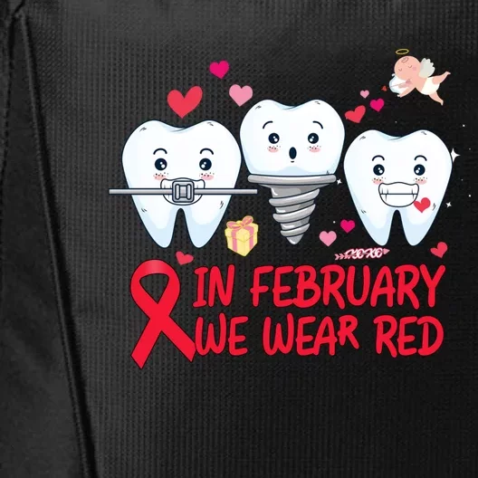 Heart Failure Awareness Happy Valentines Day Dental Dentist Gift City Backpack