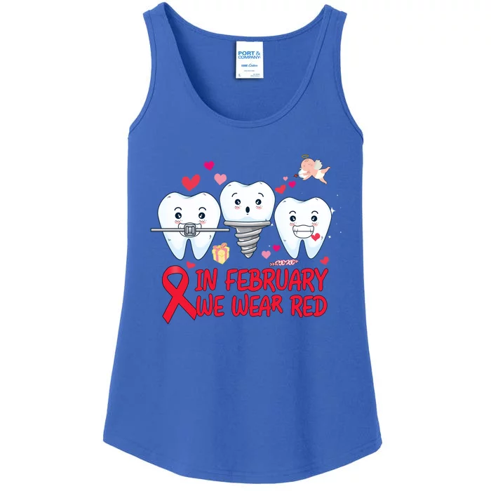 Heart Failure Awareness Happy Valentines Day Dental Dentist Gift Ladies Essential Tank