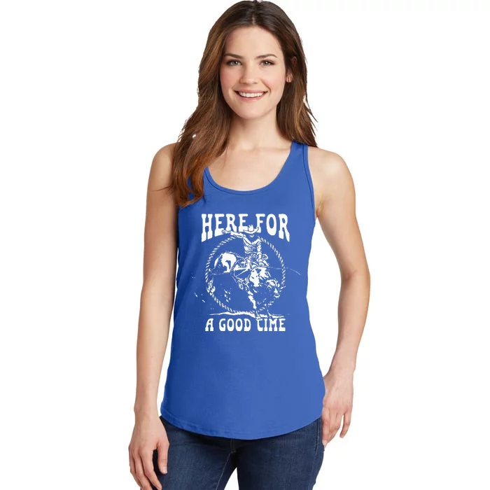 Here For A Good Time Country Western Cowboy Ladies Essential Tank