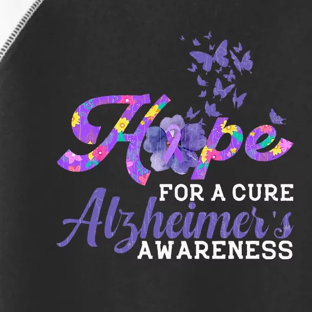 Hope For A Cure Alzheimers Awareness Purple Graphic Toddler Fine Jersey T-Shirt