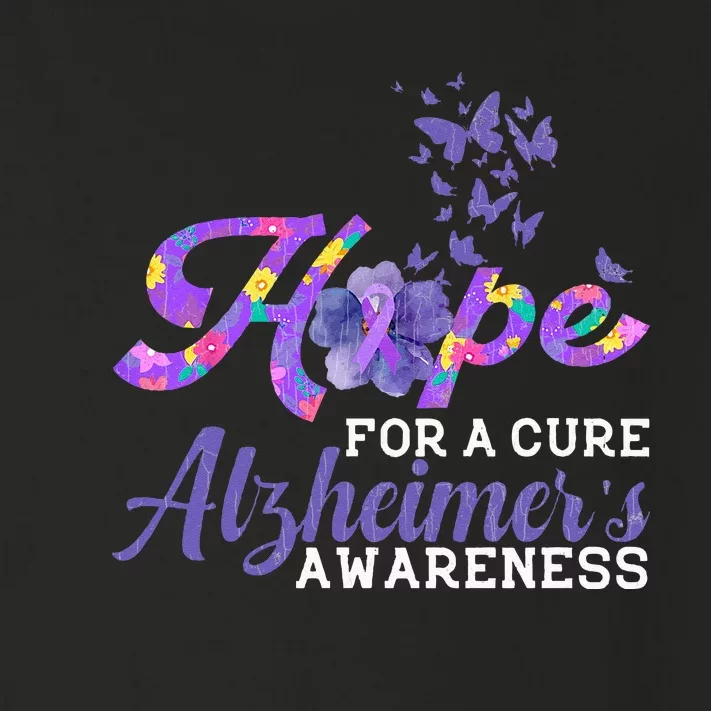 Hope For A Cure Alzheimers Awareness Purple Graphic Toddler Long Sleeve Shirt